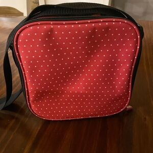 Red Polka Dot Crossbody Lunch Bag